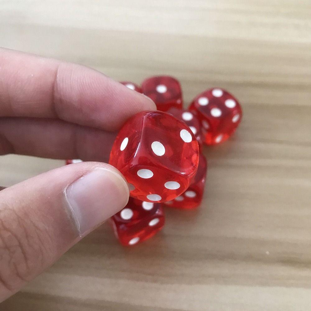 Игровые игрушки 19 мм Игральные кости для игр Настольные игры Квадратные кости Прозрачные кости D6 Кости 6-гранные кости