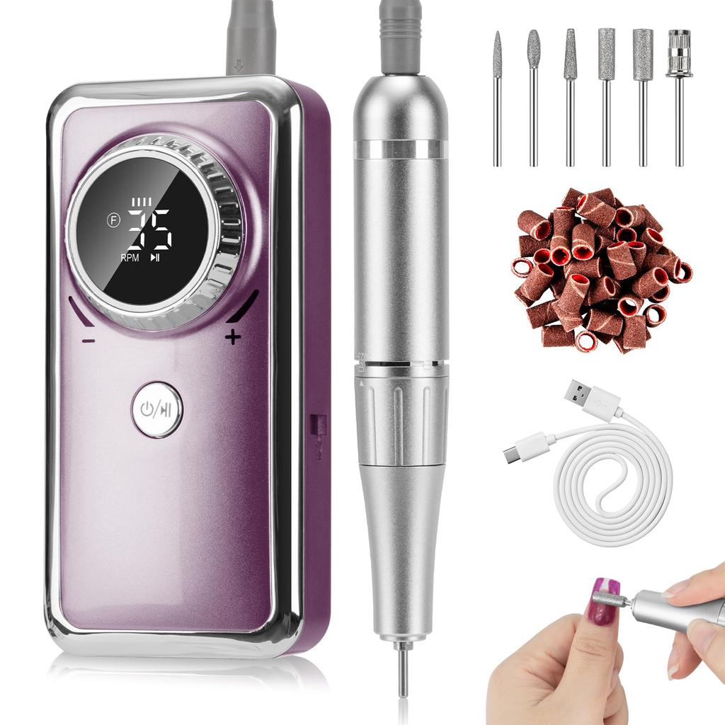 Дрель для ногтей Madenia аккумуляторная машинка для ногтей электрическая машинка для ногтей профессиональная насадка для ногтей машинка для акриловых ногтей 35000 об/мин высокая скорость вращения