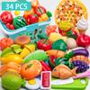 Play House Simulation Toys Early Education Girls Boys Gifts Educational Toy Plastic Kitchen Toy Set Cut Fruit and Vegetable Food