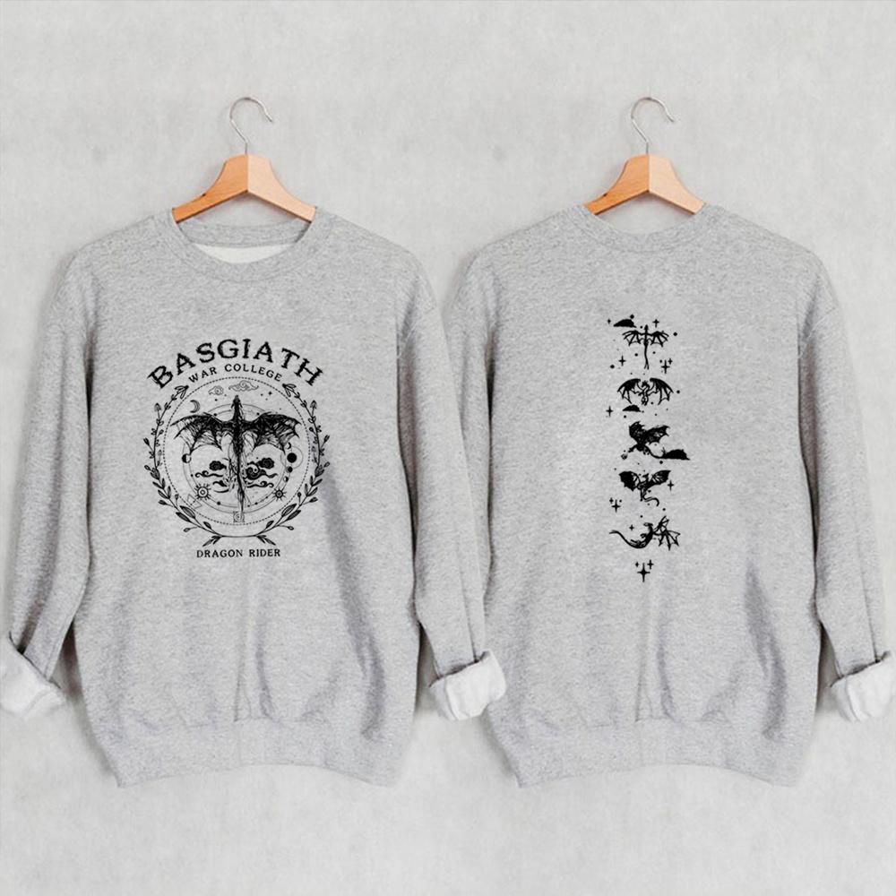 Толстовка унисекс с золотым драконом «Четвертое крыло» Basgiath War College, двусторонняя толстовка с капюшоном Dragon Rider, книжный свитер, модные толстовки для фанатов