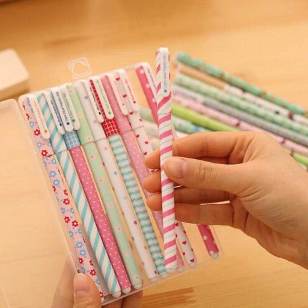 1 коробка / 10 штук красочных цветных гелевых ручек с изображением животных, звезд, звезд, маркеров для текста, цветочных канцелярских принадлежностей для офиса и школы, подарок с коробкой