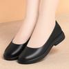 Туфли на низком каблуке с круглым носком для работы, черные одинарные туфли, профессиональные формальные туфли, женская обувь, удобные кожаные туфли для среднего возраста