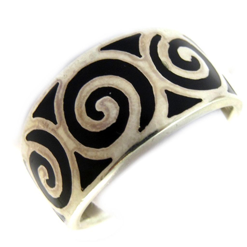 Bague Argent 'Hypnose' noir argenté