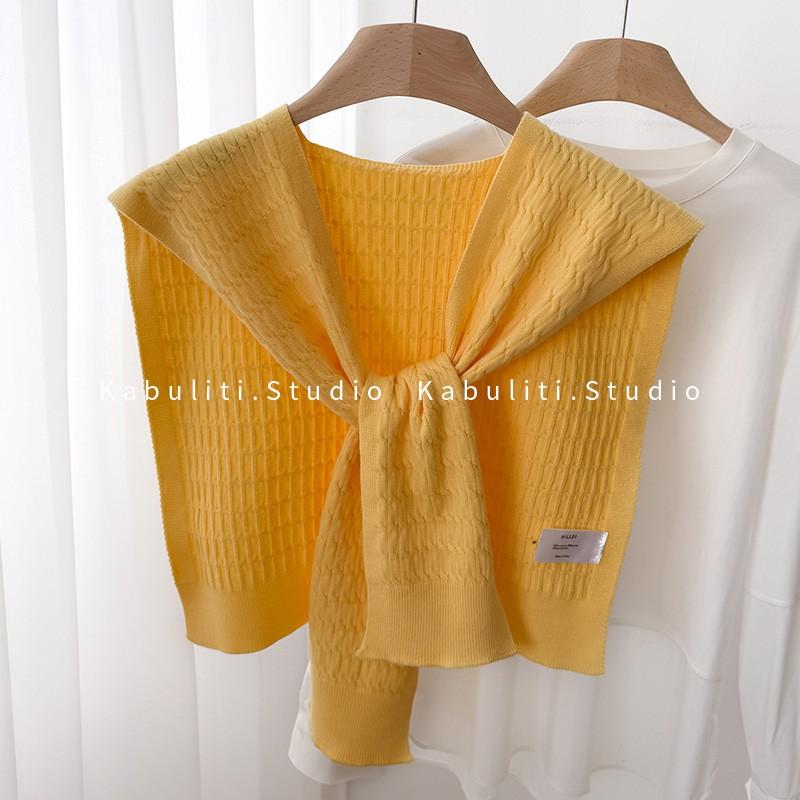 Womens Knit Shawl Scarf With Tie Detail Lightweight Wrap Office AC Room Outfit Accessory