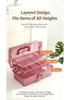 Glitter Three-Tier Fold Out Plastic Storage Case Hand Carry Divided Organizer for Makeup Nail Art Small Hardware Craft Accessori