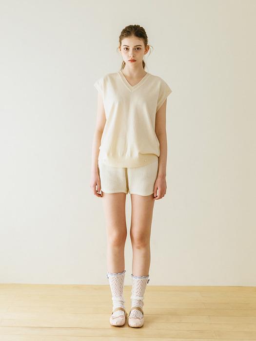 TINKNIT Premium Wool Knit Vest_Ivory