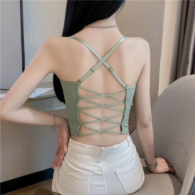 Женские топы, сексуальная майка, женский встроенный бюстгальтер, однотонные майки для женщин, укороченный топ с открытыми плечами, майка без рукавов