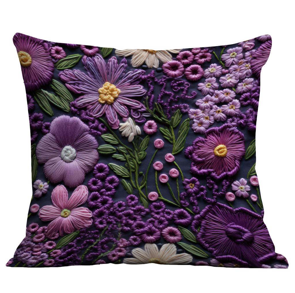 Новая имитация вышитой цветочной наволочки из короткого вельвета с двусторонней печатью, наволочка для домашней диванной подушки