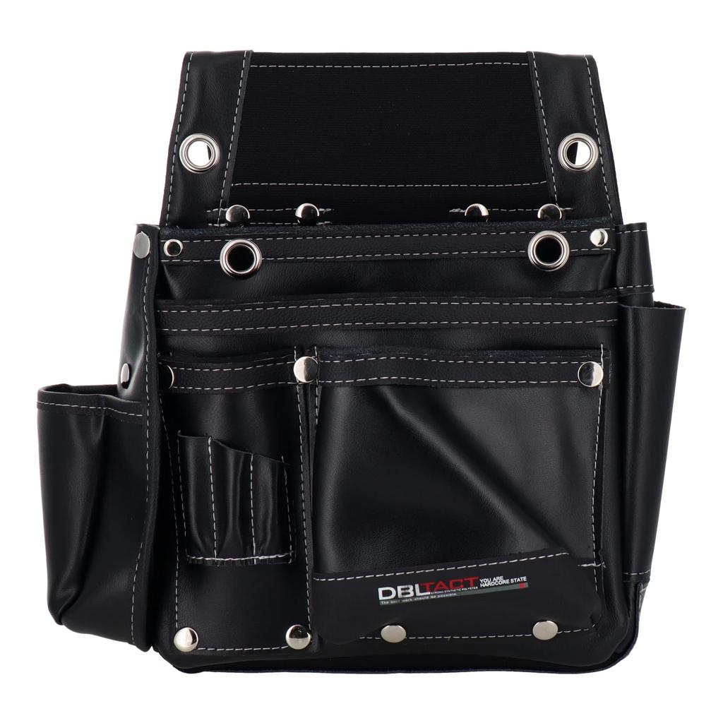 Sankyo Corporation DBLTACT Genuine Leather Excellent Nail Bag 2 Tiers with Ink Point Case Black DTL-11-BK