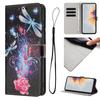 Чехол-книжка-кошелек с фоторамкой Dragonfly Pink Rose из искусственной кожи для iPhone, Samsung, Huawei, Honor, Xiaomi, Redmi, Oppo, Infinix, Tecno, Google...