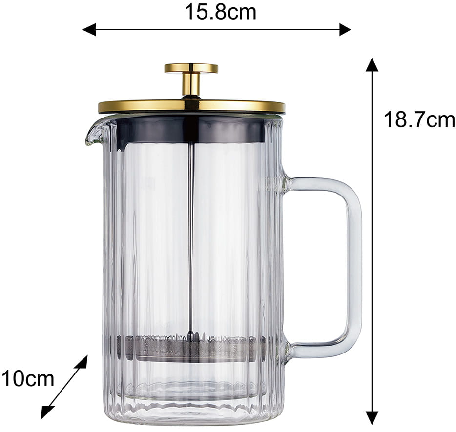 Coffee and tea infuser glass 600ml French Press gold KLAUSBERG KB-7760