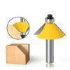 8mm 6.35mm Shank Edge Chamfering Router Bit With Bearing Trimming 45 Degree Woodworking Milling Cutter Wood Cutting Tool