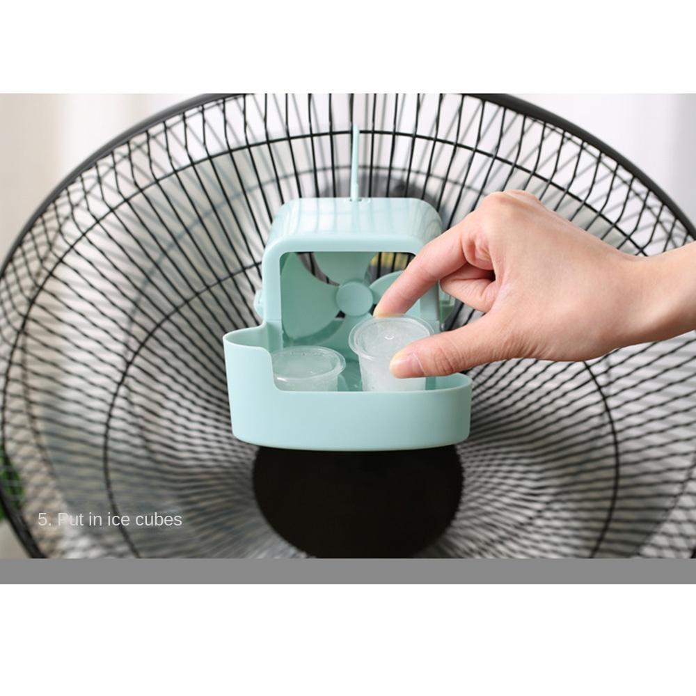 Quickly Cooling Ice Cube Storage Box 4 Ice Cups Small Fans Portable Electric Fans Cooler  Summer