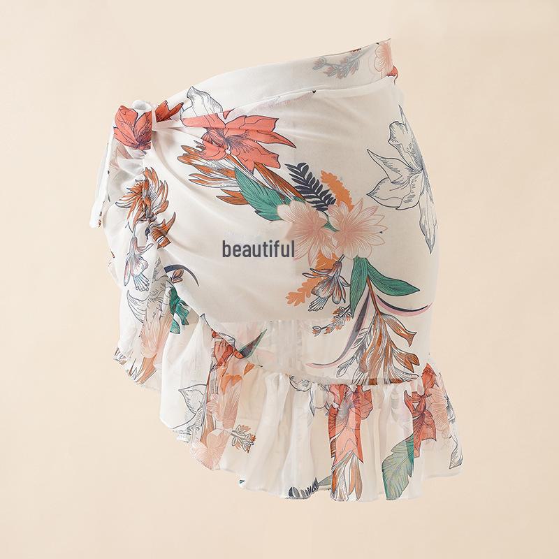 Пляжная накидка из шифона с принтом тай-дай: Купальник в евро-американском стиле, юбка и блузка