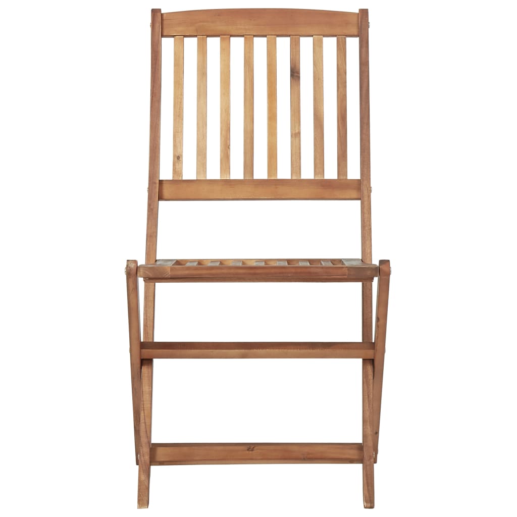 Foldable Garden Chairs 8 pcs with Cushions Solid Acacia Wood