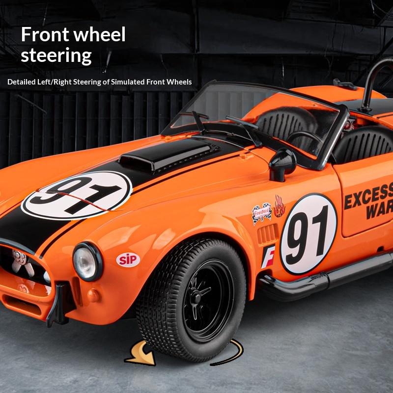 1/22 Ford Shelby Cobra Реплика Литой Модель Автомобиля Кабриолет Ретро Коллекция Классический Автомобиль Игрушечная Машина Подарок Мальчику на Праздник День Рождения