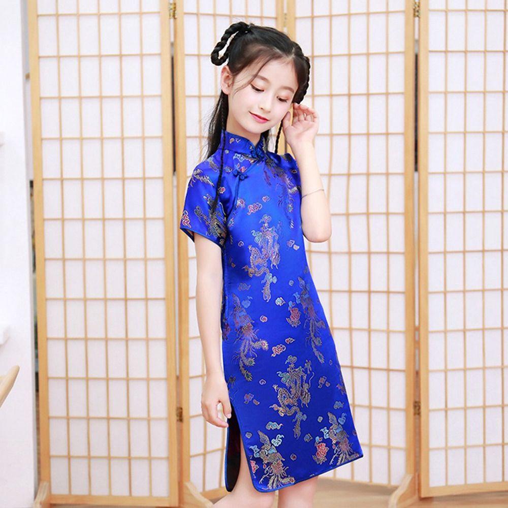 Niche Design Осеннее детское традиционное платье Cheongsam для девочек Ципао в китайском стиле Юбка для девочек