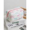 Cute Bow Flower Cloth Handbag Quilting Cotton Makeup Bag Women Zipper Cosmetic Organizer Portable Toiletry Case for Girls