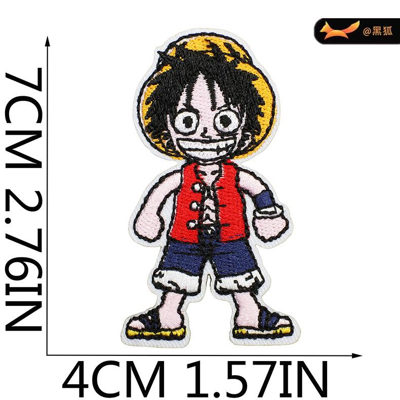 Черная лиса мультфильм анимация персонаж вышивка ткань наклейка японский цельный патч компьютерная вышивка наклейка