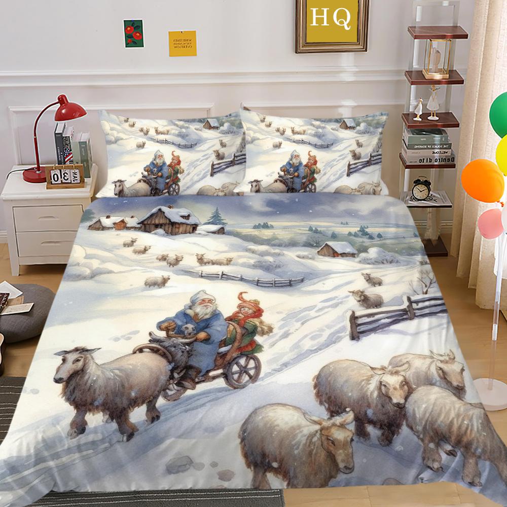 Покрывала с рождественским принтом и 3D декором для спальни, полный размер, микрофибра, высокое качество, дизайн, домашний текстиль для девочек