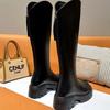Грубый каблук высокое голенище толстая подошва новый 2025 но длинные сапоги женская мода инс рыцарские сапоги универсальные сапоги до колена осень и зима