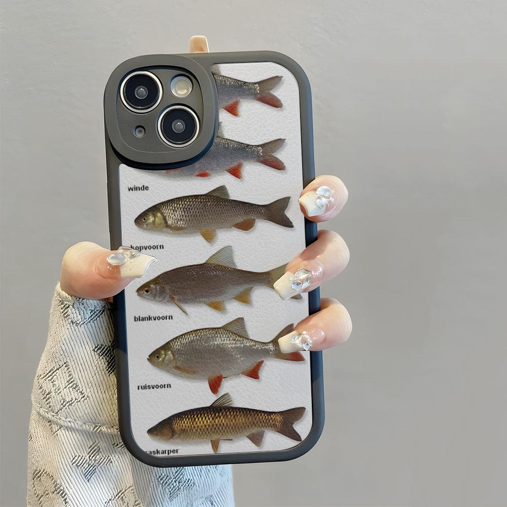 Carp Fishing Fish Phone Case For Man IPhone 16 14 13 11 12 Pro Max Mini X XR XS 8 Plus Mini Lambskin Silicone Shell Cover