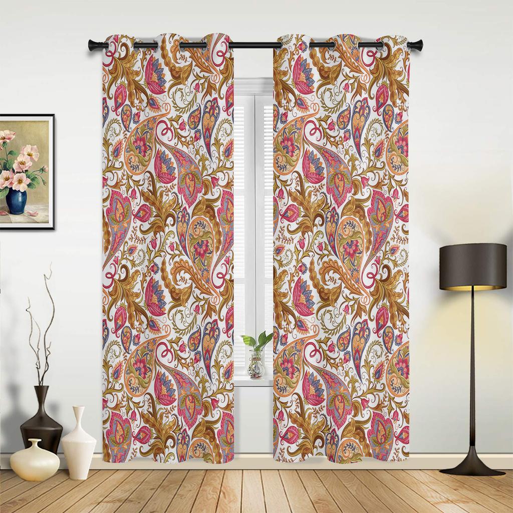 Черно-белая бандана Bohemia Hall Curtains For Living Room Kitchen Boy Girl Bedroom Long Curtain For Windows Cortinas Home Decor