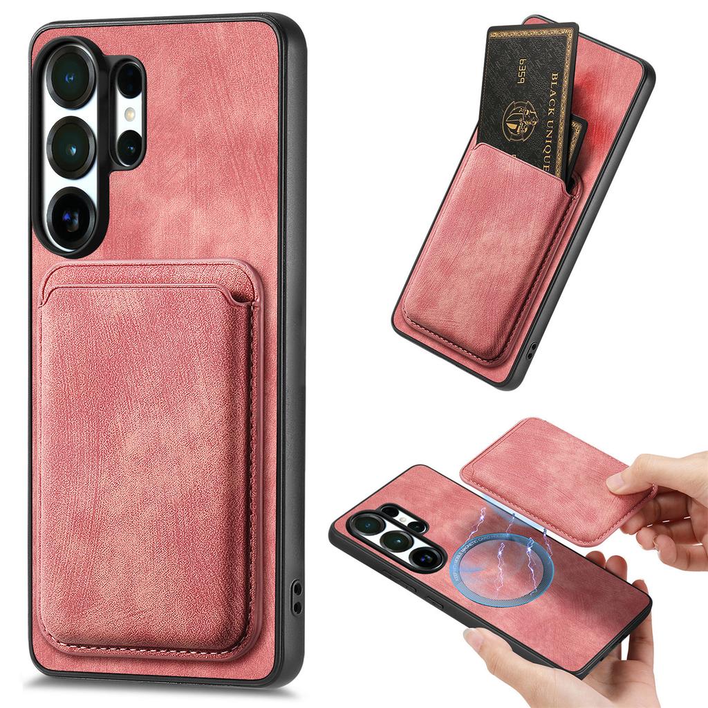2 в 1 Магнитный Ретро Карты Слот Кожаный Кошелек Чехол Для Samsung S25 Ultra S24 Plus S23 A16 A56 A36 A06 A17 A07 Ощущение Кожи Покрытие
