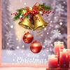 Christmas Jingle Bell Window Cling Removable Waterproof PVC Winter Merry Christmas Static Glass