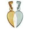 [D7384] - Two-tone 'Soul Mates' Gold Plated Pendant - 12x12 Mm