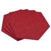 Felt Coasters, 4-Piece Hexagonal Absorbent Pads for Drink Cups, Pots, Bowls, Vases, Red