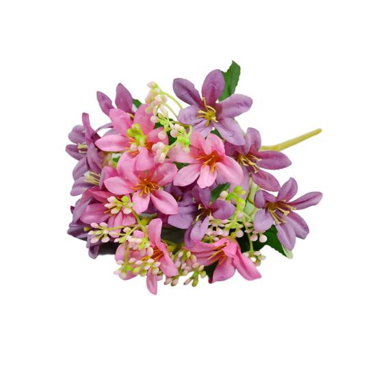 Искусственный цветок 18 веток Реалистичная яркая цветочная композиция Настольная сцена Ветка искусственного цветка Домашний декор