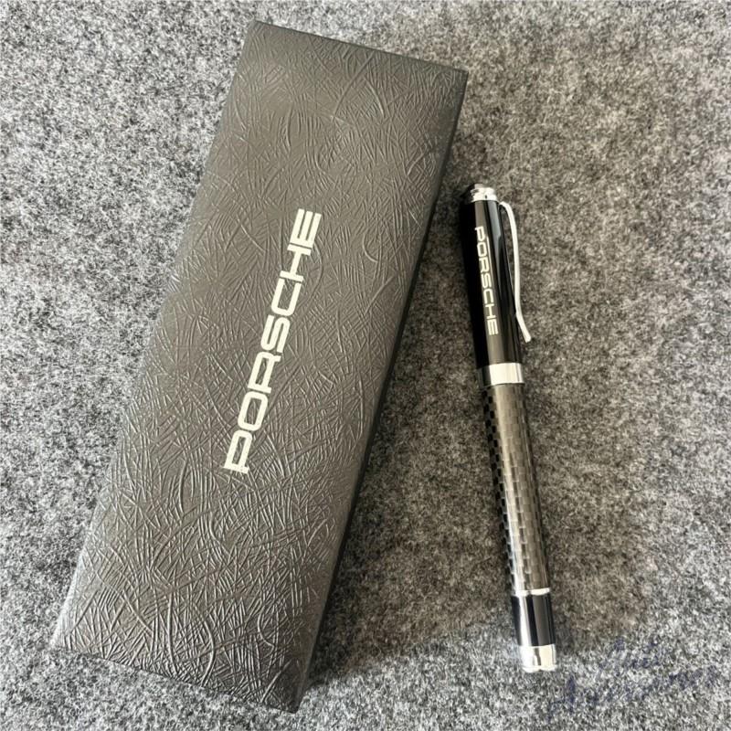 hbcr1 For Porsche Emblem Metal Engraved Fountain Pen Gifts Souvenirs Signature Pens Business Ballpoint Pen School Supplies Car Sticker