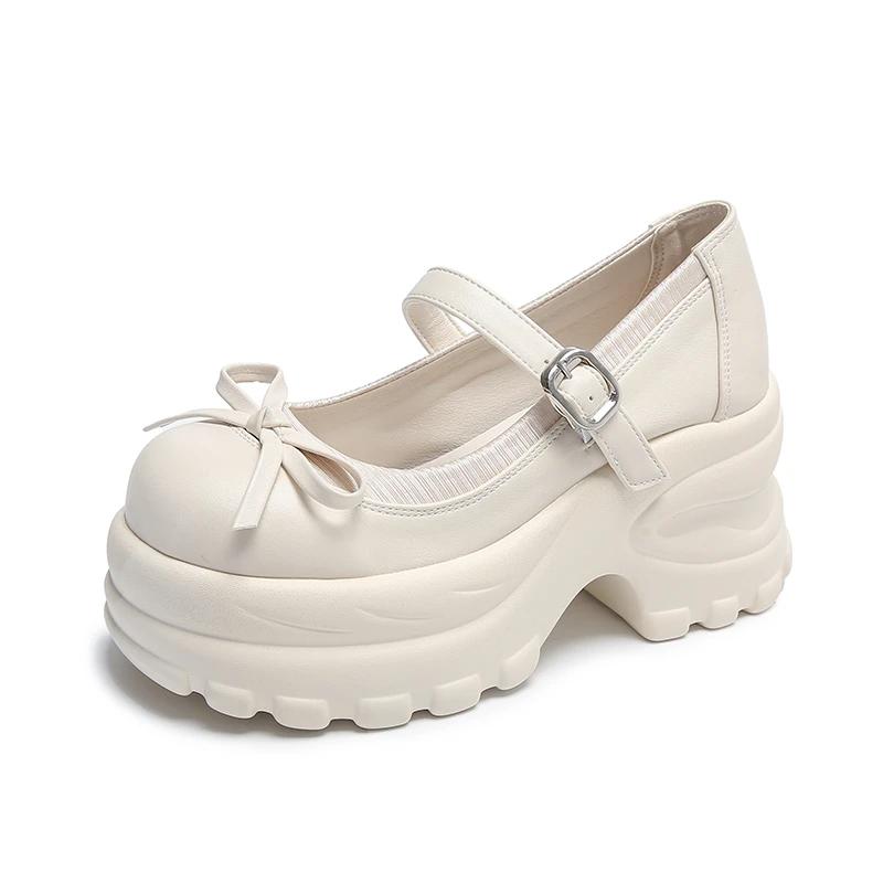 Модные 8,5 см новые осенние кроссовки на толстой платформе с бабочкой, женские туфли-лодочки в стиле панк с толстой подошвой, нескользящие, для ходьбы, повседневные туфли