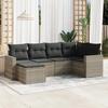 VidaXL Garden Lounge Set with Cushions 6 Pcs, Sofas with Adjustable Feet, Outdoor Furniture Set Patio Terrace, 3219252