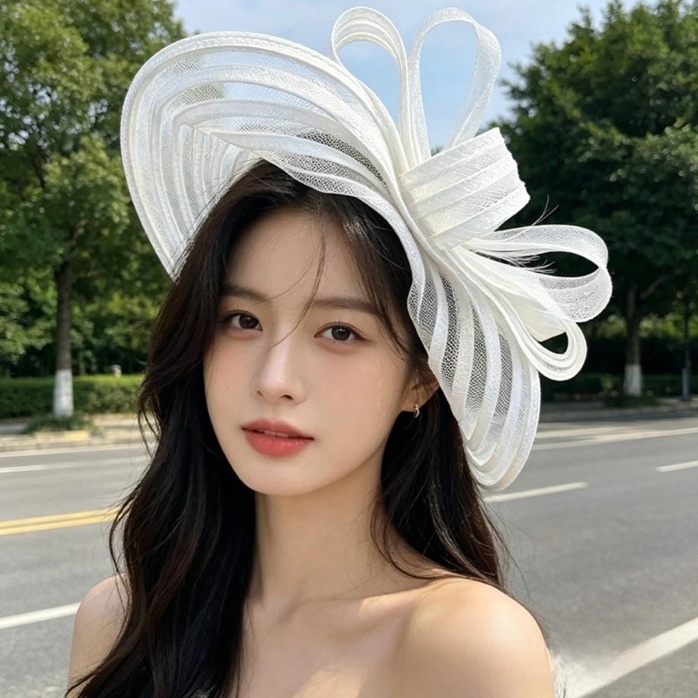 Bow Decoration Women's Tea Party Hat Headband Style Wedding Bridal Fascinator Hair Accessories