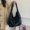 Women Single Shoulder Bag Fall Winter Faux Leather Large Capacity Solid Color Casual Ladies Girls Dumpling Hobo Handbag Tote Purse