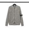 Стиль Stone Island Шерстяной вязаный оверсайз свитер-куртка с рукавами реглан на молнии Мужчины Женщины Осень Повседневная Уличная одежда