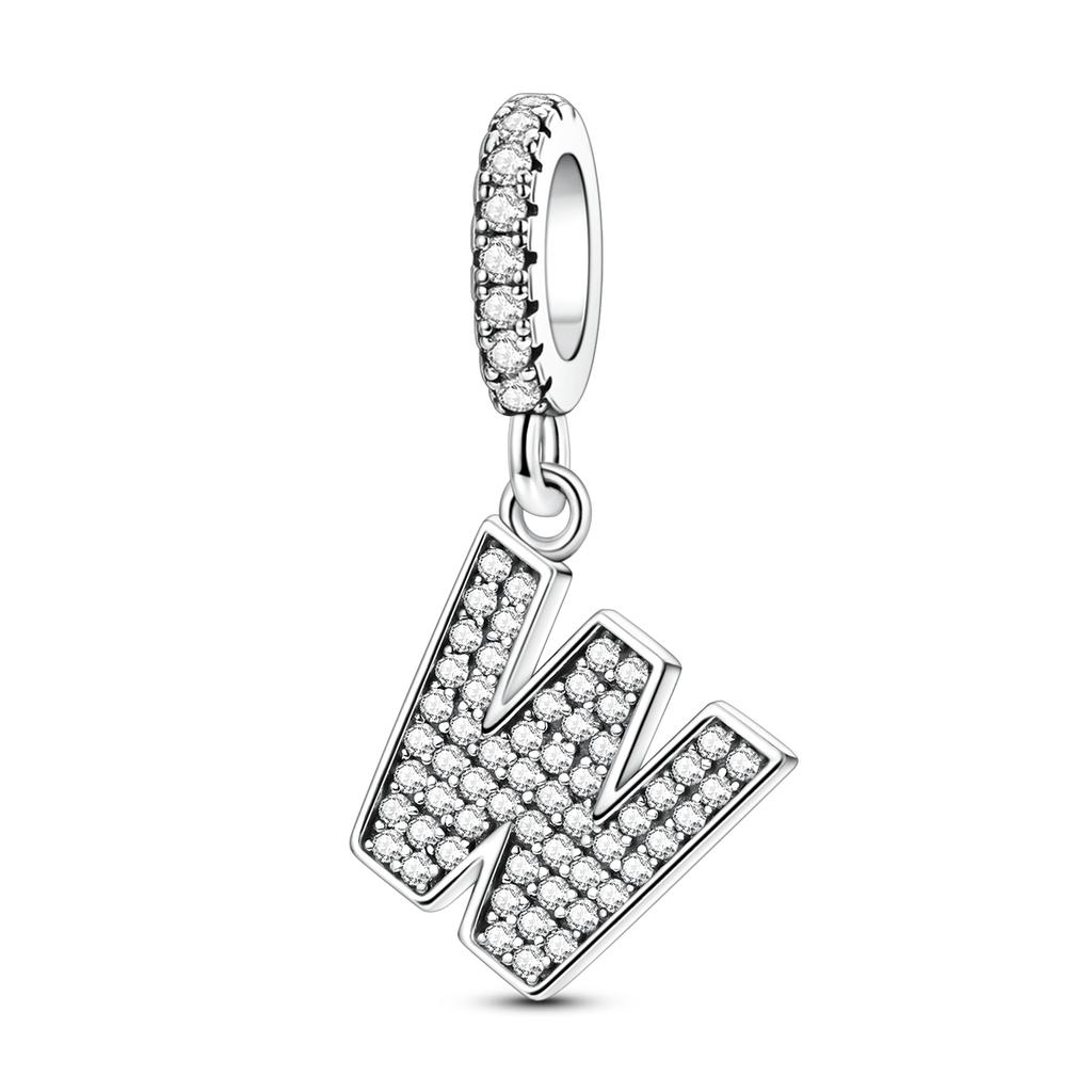 Медный Подвесной Шарм 26 Букв A-Z Подвеска-Заклинание Циркон Подходит для Браслета Сделай Сам Женские Украшения