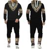 African Dashiki Hoodie Suit Men Casual 3D Printed Ethnic Style Sweatshirt Pants Sets Women Folk Custom Streetwear Tracksuit Coat