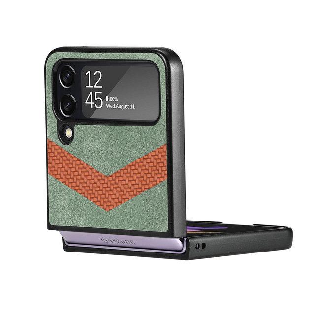 Роскошный складной кожаный чехол с защитой от пота для Samsung Galaxy Z Flip 4 5g Zflip4 Flip4, защитный чехол для телефона с защитой от падения