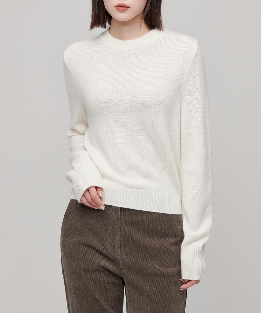 MUSINSA STANDARD WOMAN Women'S Angora Blend Crew Neck Knit [Ivory]