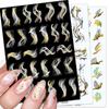 3D Foil Nail Stickers Gold Bronzing Leaf Flower For Nail Art Design Spring Decals Manicure Decoration