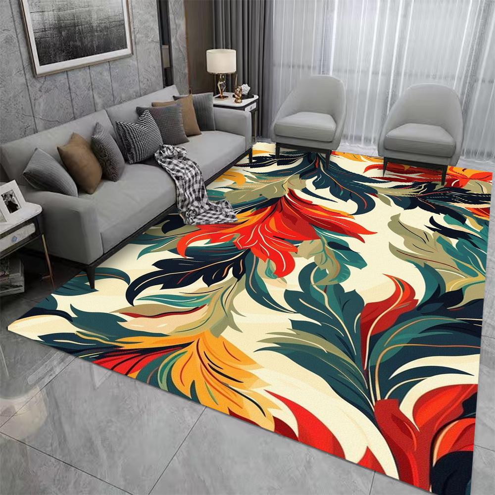 Абстрактное искусство Ковер Мат Коврик Красочный Волновой узор Современный Граффити Дизайн Украшение для дома Гостиная Спальня Пол Нескользящий Мат