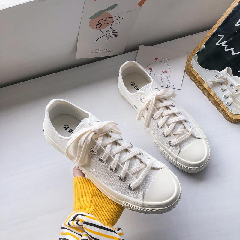 All-white Canvas Shoes Women's Summer New Board Student Ulzzang Harajuku Breathable Shoes