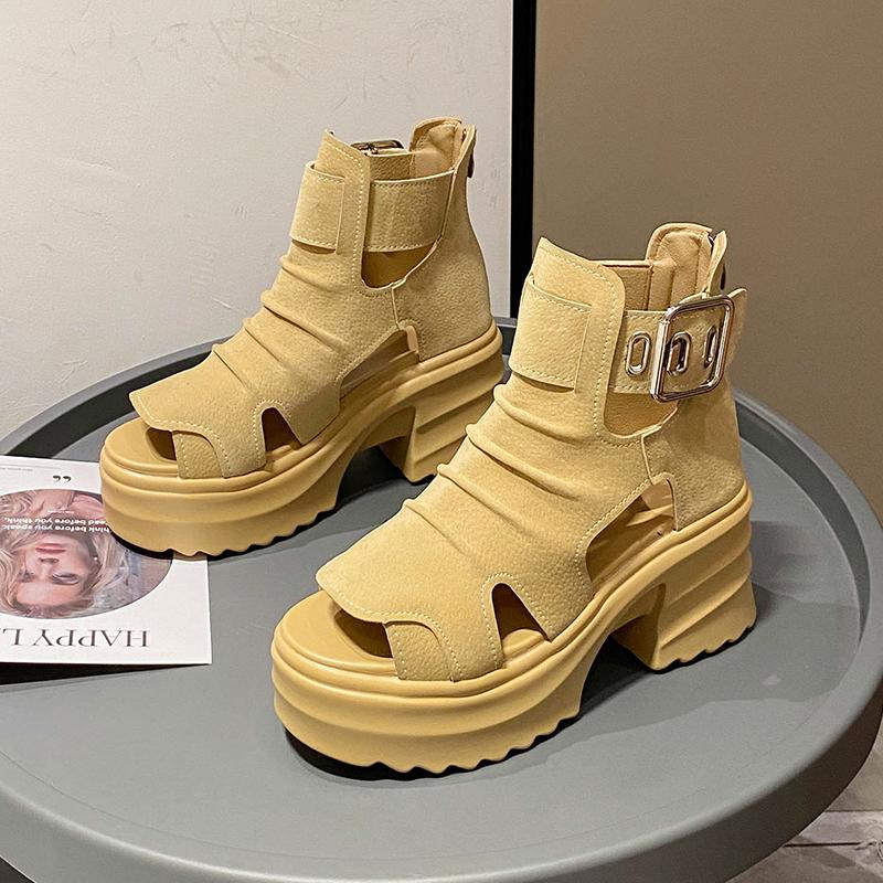 TUINANLE Женские сандалии, летние женские туфли на высоком каблуке, массивная обувь на платформе, милые белые сандалии на молнии