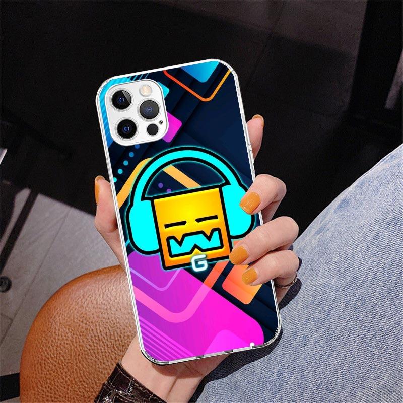 Чехол для телефона Geometry Dash Для iPhone 17 Air 16 Pro Max 16E 15 + 14 Plus 11 12 13 Mini 7 8 SE Подарок Печатная крышка Fundas 16 Pro