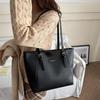 Large Capacity Tote Bag for Women New Style College Students' Class Bag Fashionable Simple Temperament Shoulder Bag Solid Color Armpit Bag