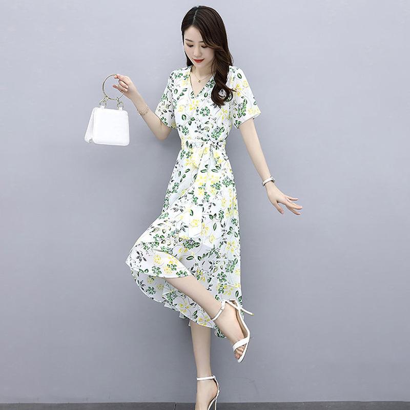 Шифоновое платье, женственное темпераментное, элегантное, с тонкой талией, длинное платье с французским цветочным принтом, может быть на шнуровке, утягивающее тонкое женское шифоновое платье