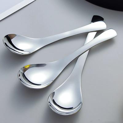 2 шт./набор из серебристой нержавеющей стали 304, утолщенная и углубленная ложка, десертная ложка, бытовая ложка для супа